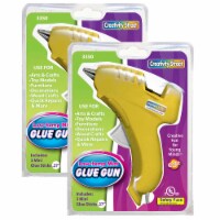 Low-Temp Mini Glue Gun, Yellow, 5.5  x 4 , 1 Glue Gun + 3 Glue Sticks Per Pack, 2 Packs