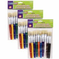 Creativity Street 7.5  Long Flat Stubby Beginner Paint Brushes 10 Per Pack 3 Packs