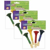 Creativity Street Beginner Paint Brushes 5  Long Door Knob Handle Assorted Colors 4 Brushes