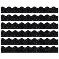 Trend Enterprises Terrific Trimmers 2.25  Scalloped Black Sparkle 32.5' Per Pack T-91417-6