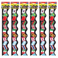 Trend Enterprises TREND Terrific Trimmers Scalloped Border 2.25  x 234' World Flags