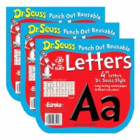 Eureka Dr. Seuss 4  Reusable Punch Out Deco Letters Black 217 Pieces Per Pack 3 Packs