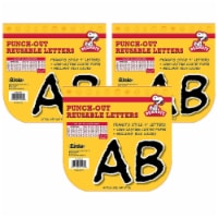 Eureka Peanuts 4  Reusable Punch Out Letters Black 212 Per Pack 3 Packs (EU-845065-3)