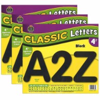 Teacher Created Resources 4  Classic Font Uppercase Letters Black 81 Pieces Per Pack 3 Packs