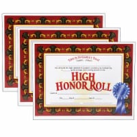 Hayes Publishing High Honor Roll Certificate 30 Per Pack 3 Packs (H-VA586-3)