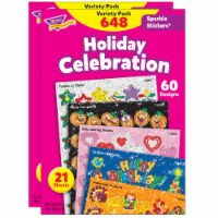 Trend Enterprises Holiday Celebration Sparkle Stickers Variety Pack Multicolored T-63903-2