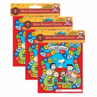 Eureka Mini Reward Charts with Stickers 5  x 6  Peanuts 36 Charts Per Pack 3 Packs