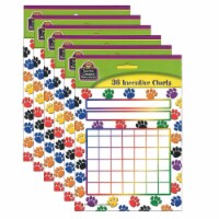 Teacher Created Resources Incentive Chart 5.25  x 6  Colorful Paw Prints 36 Per Pack 6