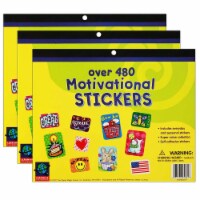 Eureka Jumbo Motivational Sticker Book Assorted Sizes 480 Stickers Per Book Pack of 3