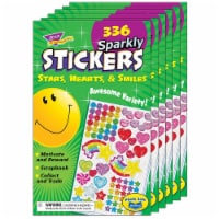 Trend Enterprises TREND Sparkly Stars Hearts & Smiles Sticker Pad 336/Pack 6 Packs (T-5005-6)