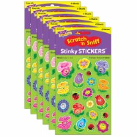 Trend Enterprises TREND Floral Mixed Shapes Stinky Stickers Friendly Flowers 84/Pack 6 Packs