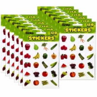 Eureka Fruits & Vegetables Theme Stickers 120/Pack 12 Packs (EU-655033-12)