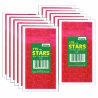 Eureka 3/4  Presto-Stick Foil Star Stickers Red 175/Pack 12 Packs (EU-82464-12)
