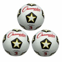 Champion Sports Size 3 Nylon/Rubber Soccer Ball White/Black/Red Pack of 3(CHSSRB3-3)