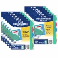 C-Line CLI03750-12 Mini Size 5 Tab Poly Index Dividers With Pockets 5 per Set