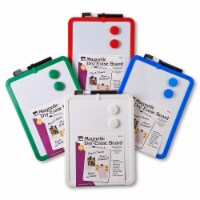 Framed Magnetic Dry Erase Board with Marker & Magnets, Assorted Colors, 8.5  x 11 , Pack of 4