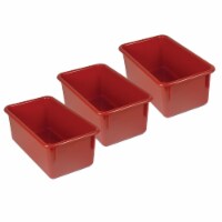 Romanoff Products Romanoff Stowaway Plastic Tray (No Lid) Red Pack of 3 (ROM12102-3)