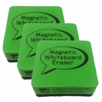 CLI Dry Erase Whiteboard Magnetic Eraser 2 x 2  Green/Black CHL74542-3