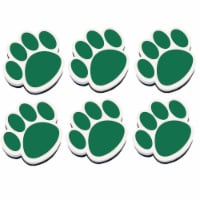 Ashley Productions Dry Erase Magnetic Whiteboard Erasers Green Paw Pack of 6 (ASH10001-6)
