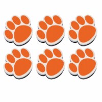 Ashley Productions Dry Erase Magnetic Whiteboard Erasers Orange Paw Pack of 6 (ASH10006-6)