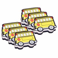 Ashley Productions Dry Erase Magnetic Whiteboard Erasers School Bus Pack of 6 (ASH10018-6)