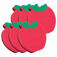 Ashley Productions Dry Erase Magnetic Whiteboard Erasers Apple Pack of 6 (ASH10020-6)