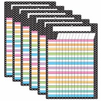 Ashley Productions Smart Poly Dry Erase Incentive Chart With Grommet 13  x 19  B & W Polka