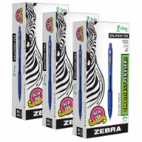 Zebra Pen Z-Grip Retractable Ballpoint Pen Medium Point Blue Ink 12 Per Pack 3 Packs