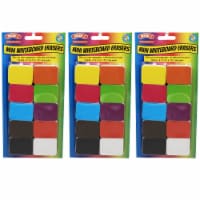 Ashley Productions Dry Erase Non-Magnetic Mini Whiteboard Erasers Assorted Colors 10 Per Pack