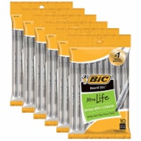 Round Stic® Xtra Life Ballpoint Pen, Medium Point (1.0mm), Black, 10 Per Pack, 6 Packs