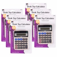 CLI CHL39200-6 8-Digit Dual Powered Desktop Calculator Gray Pack of 6
