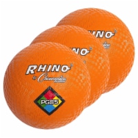 Champion Sports 8-1/2  Nylon/Rubber Playground Ball Orange Pack of 3 (CHSPG85OR-3)