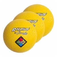 Champion Sports 8-1/2  Nylon/Rubber Playground Ball Yellow Pack of 3 (CHSPG85YL-3)