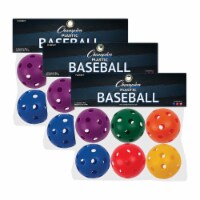 Champion Sports Plastic Baseballs Assorted 6 Per Set 3 Sets (CHSPLBBSET-3)