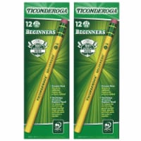 Ticonderoga Beginners Pencils with Eraser #2 Lead 12/Pack 2 Packs (DIX13308-2)