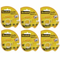 Scotch Double Sided Tape 1/2  x 6.9 Yards Clear 6 Rolls (MMM136-6)