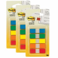 3M Post-it Flags with Dispenser 1/2  Wide Assorted Primary 3 Packs (MMM6835CF-3)
