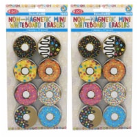 Ashley Productions Dry Erase Non-Magnetic Mini Whiteboard Erasers DonutFetti 8 Per Pack 2