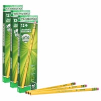 Original Ticonderoga Yellow Pencils #1 Extra Soft Lead 12 Per Box 3 Boxes (DIX13881-3)