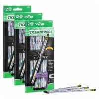 Ticonderoga Pre-Sharpened Noir Pencils Holographic Foil on Black Wood #2 HB Lead 12 Per Pack