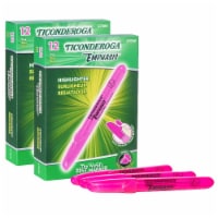 Ticonderoga Emphasis Highlighters Chisel Tip Fluorescent Pink 12 Per Pack 2 Packs (DIX47066-2
