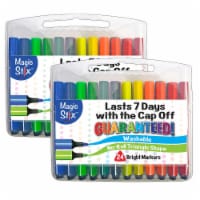 The Pencil Grip Magic Stix Triangular Markers Bullet Tip 24 Colors Per Pack 2 Packs (TPG397-2