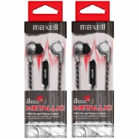 Maxwell Maxell Bass13 Metallic Earbuds with Mic & Volume Control Pack of 2 (MAX199600-2)