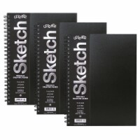 Dixon Ticonderoga PACCAR37088-3 Poly Cover Sketch Book Heavyweight, 12 x 9 in. - 75 Sheets -