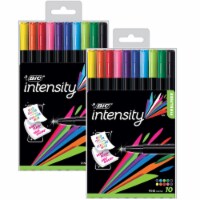 BIC Intensity Fineliner Marker Pen, Fine Point (0.4mm), Assorted Colors, 10 Per Pack, 2 Packs Perspective: Main