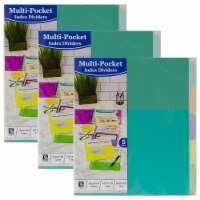 C-Line Insertable Index Dividers with Multi-Pockets 5-Tabs Assorted Colors 5/Set 3 Sets
