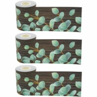 Eucalyptus Straight Rolled Border Trim, 50 Feet Per Roll, Pack of 3