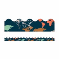 Carson Dellosa Education CD-108481-6 World Map Scalloped Borders - Pack of 6