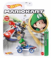 Mattel® Hot Wheels® Mario Kart™ Baby Luigi Sneeker Kart Toy Vehicle Perspective: Main