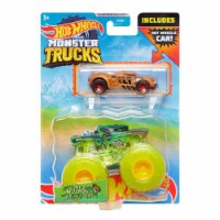 Hot Wheels Monster Trucks 1:64 Scale Hotweiler Green, Includes Hot Wheels Die Cast Car Perspective: Main